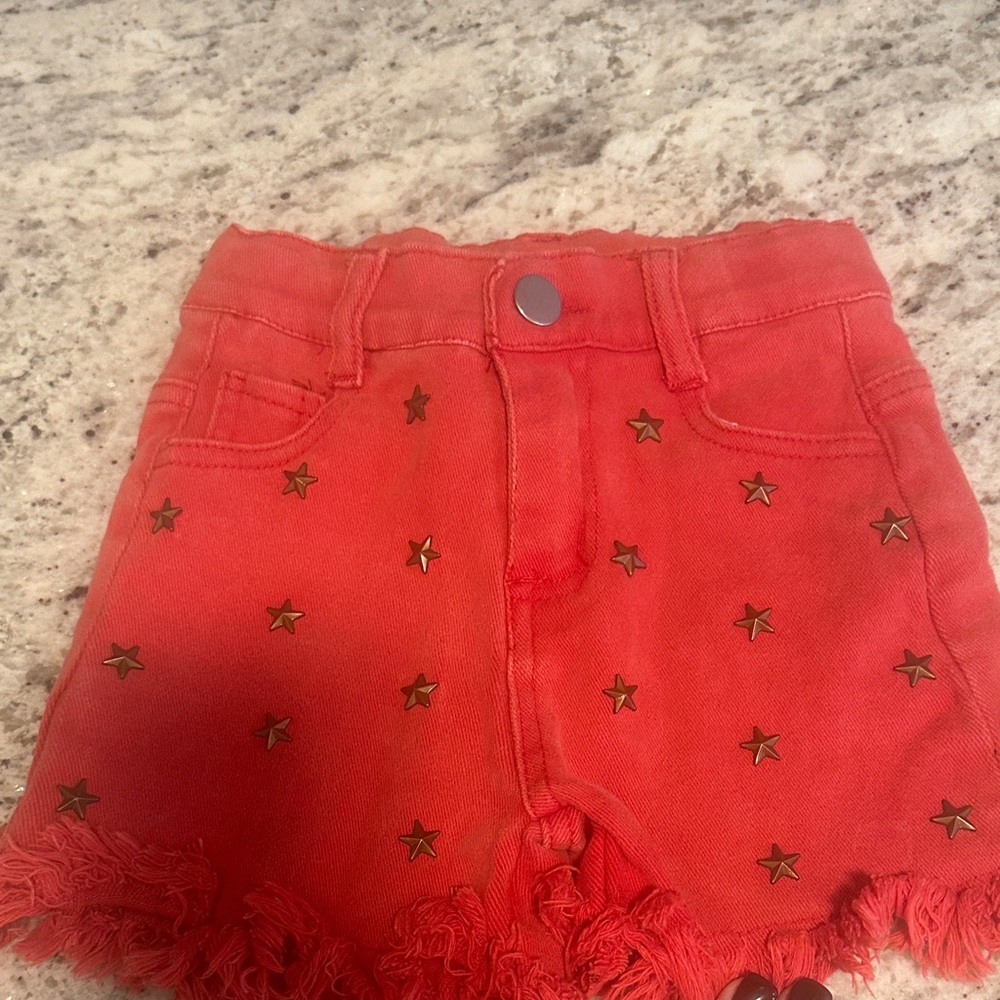 Star-Studded Red Kids Shorts